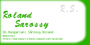 roland sarossy business card